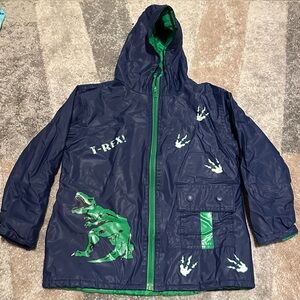 Kids T-Rex Dinosaur Jacket - Navy and Green